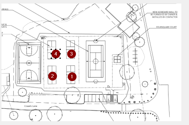 Pickleball court map